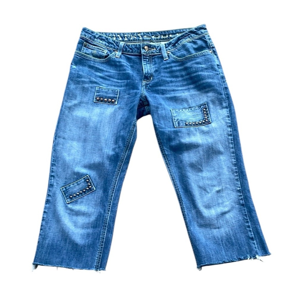 Embellished Blue Ankle Jeans